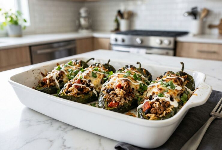 Bobby Flay Stuffed Poblano Peppers Recipe