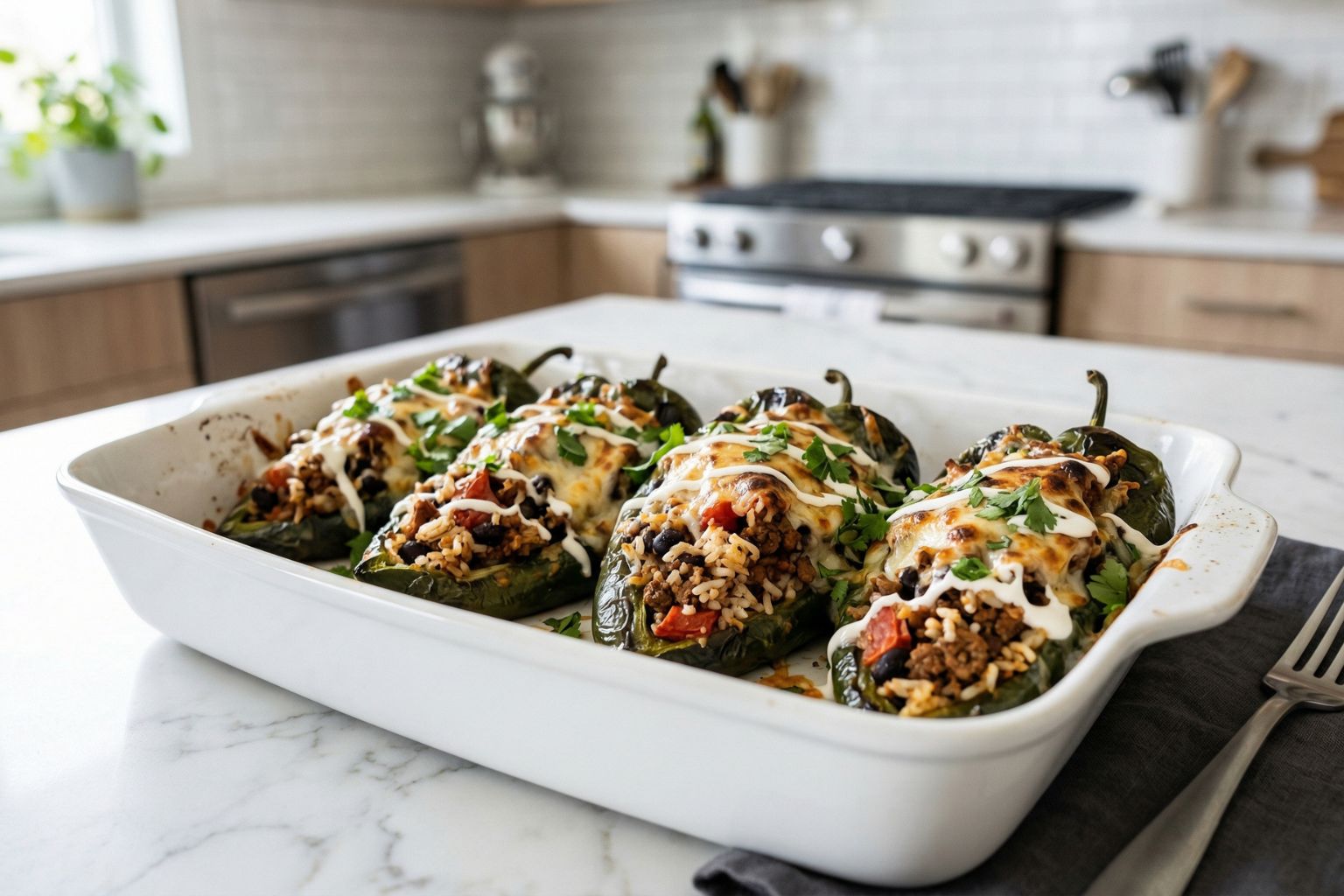 Bobby Flay Stuffed Poblano Peppers Recipe