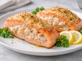Crab and Shrimp Stuffed Salmon Recipe