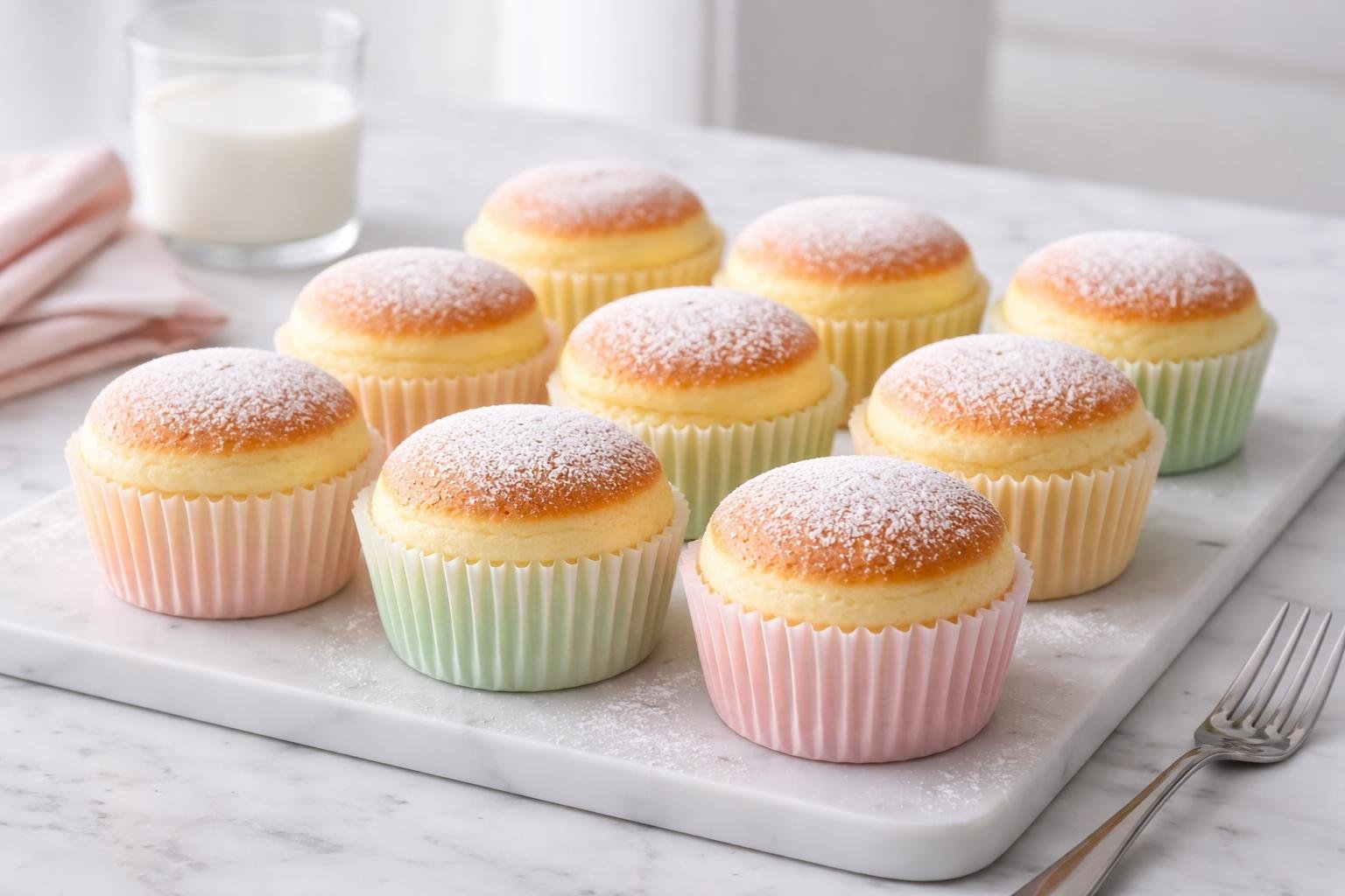 Fluffy Japanese Cotton Cheesecake Cupcakes Recipe
