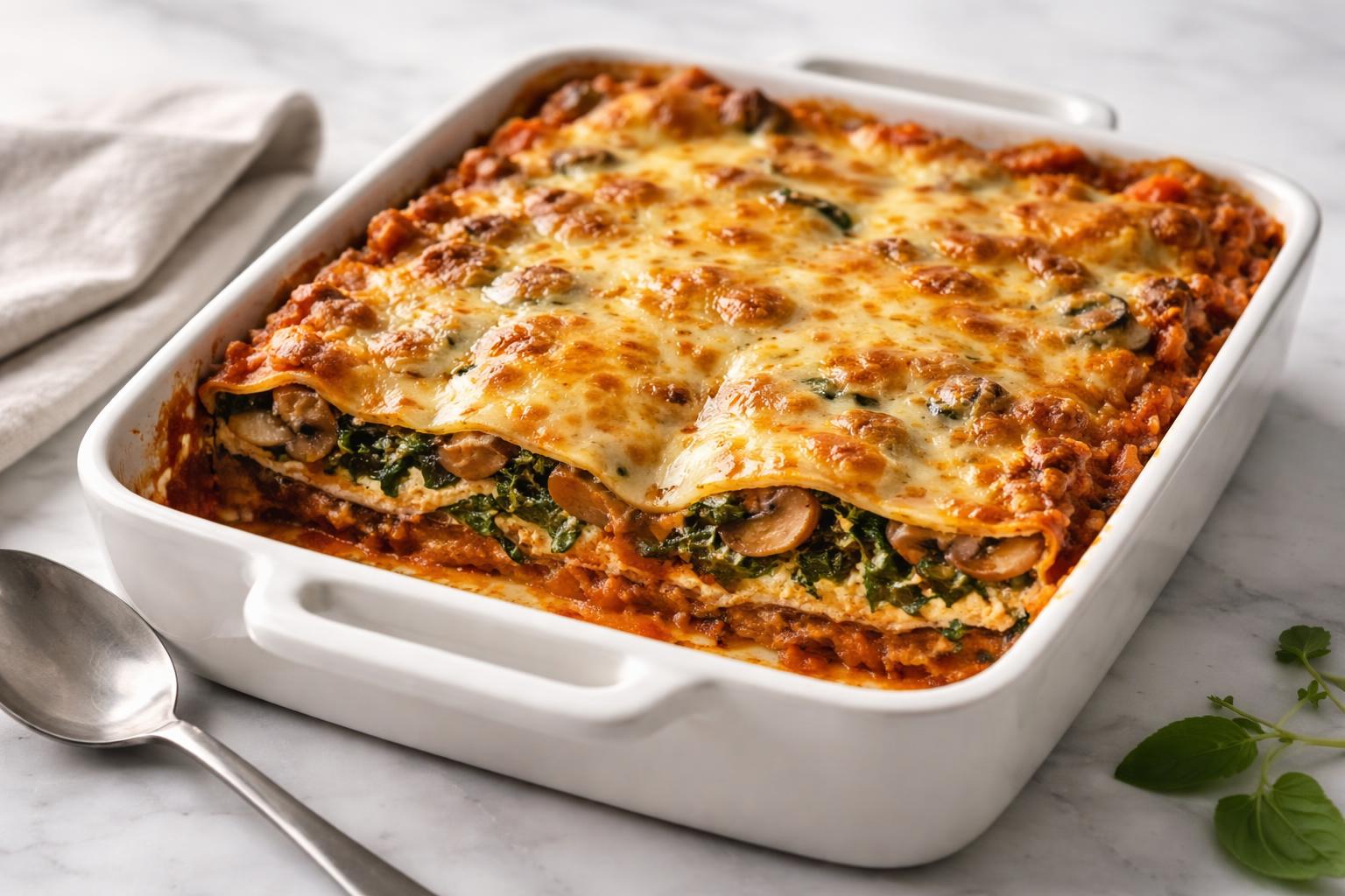 Mushroom and Spinach Lasagna Recipe