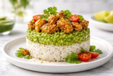 Honey Lime Chicken Avocado Rice Stack Recipe
