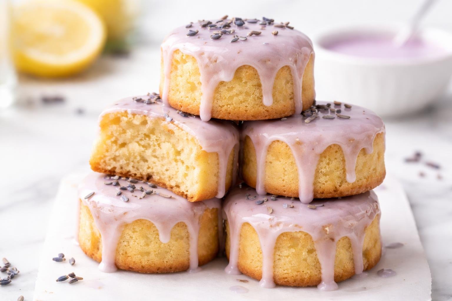 Mini Lemon Cakes With Lavender Glaze Recipe