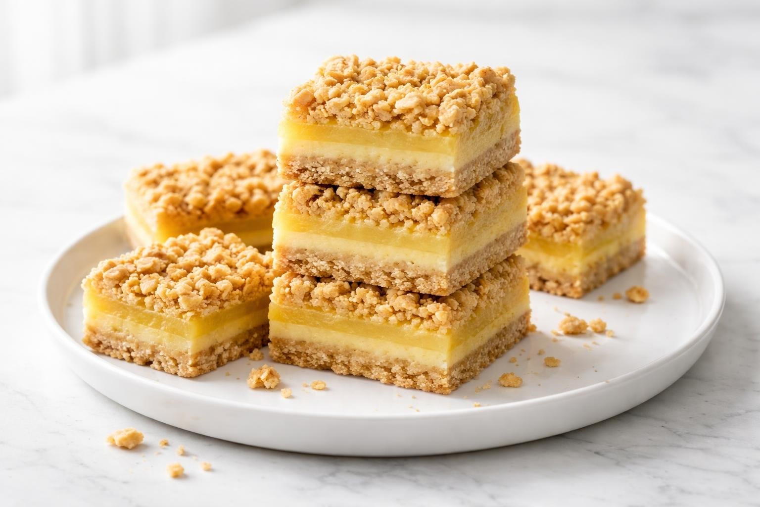 Lemon Oatmeal Crumble Bars Recipe