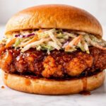 Honey Chipotle Fried Chicken Sandwich with Cajun Slaw