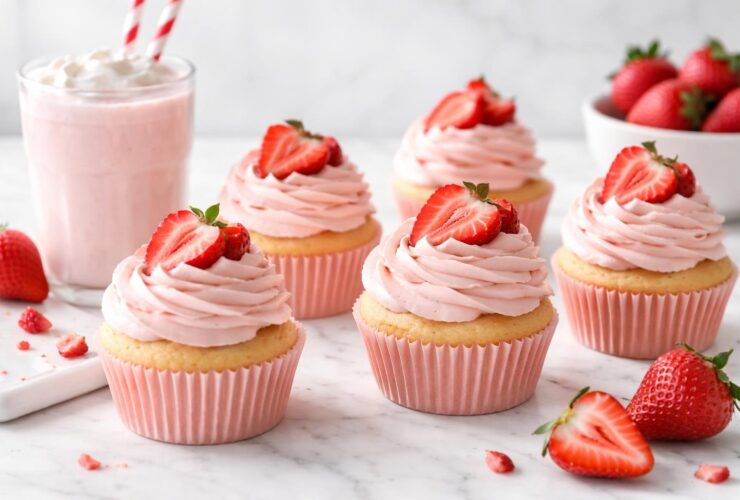 Strawberry Milkshake Cupcakes Recipe