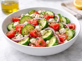 Mediterranean Cucumber Tomato Feta Salad Recipe