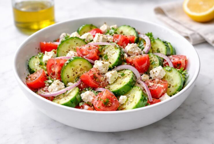 Mediterranean Cucumber Tomato Feta Salad Recipe