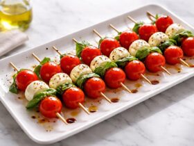 Tomato Mozzarella Basil Skewers Recipe