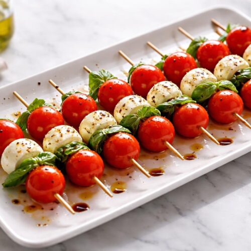 Tomato Mozzarella Basil Skewers Recipe