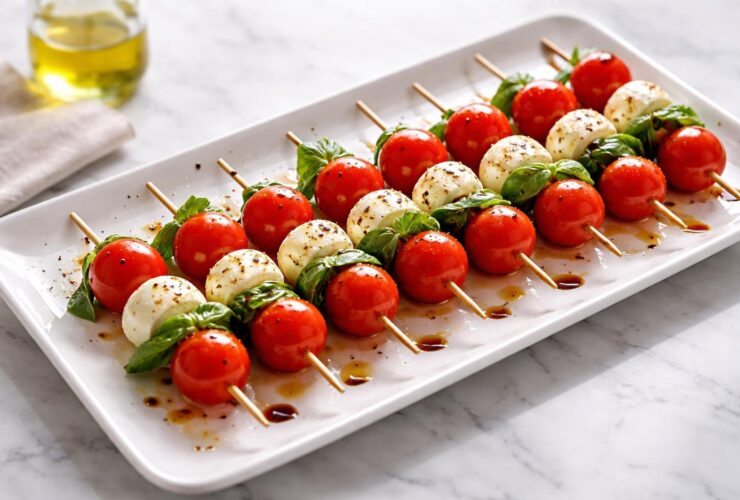 Tomato Mozzarella Basil Skewers Recipe