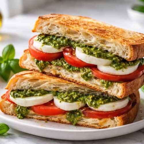 Caprese Sandwich with Pesto & Mozzarella Recipe